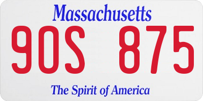 MA license plate 9OS875