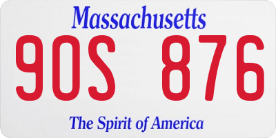 MA license plate 9OS876