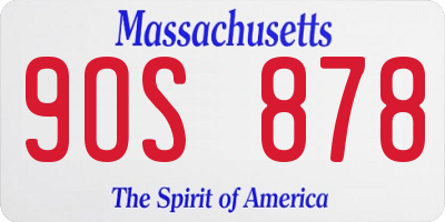 MA license plate 9OS878