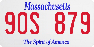 MA license plate 9OS879
