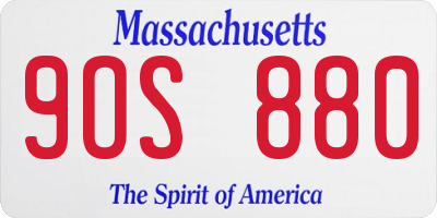 MA license plate 9OS880