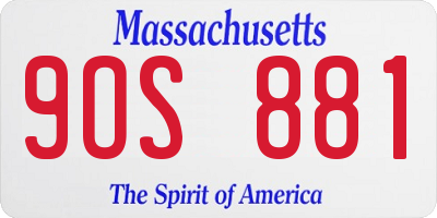 MA license plate 9OS881