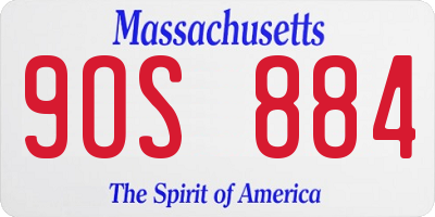 MA license plate 9OS884