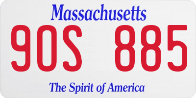 MA license plate 9OS885
