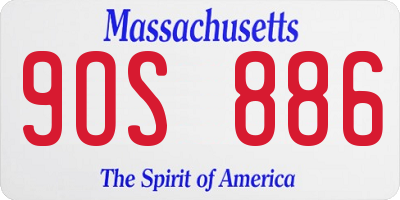 MA license plate 9OS886