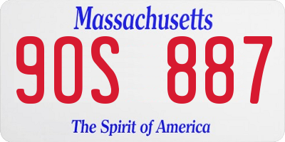 MA license plate 9OS887