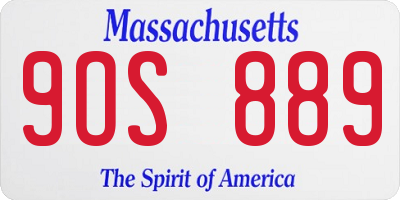 MA license plate 9OS889