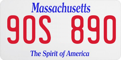 MA license plate 9OS890