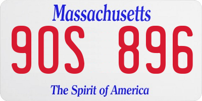MA license plate 9OS896