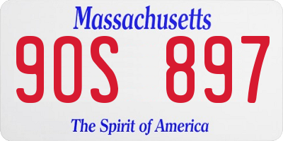 MA license plate 9OS897