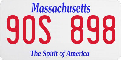 MA license plate 9OS898