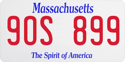 MA license plate 9OS899