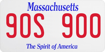MA license plate 9OS900