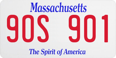 MA license plate 9OS901