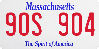 MA license plate 9OS904
