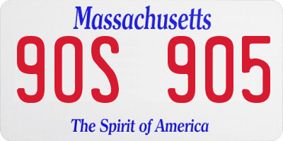 MA license plate 9OS905