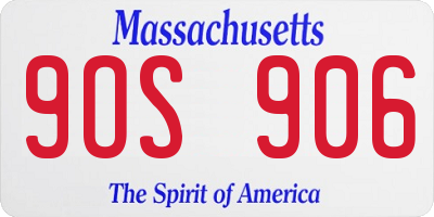 MA license plate 9OS906