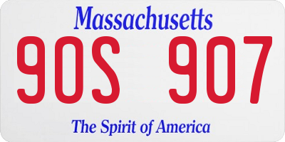MA license plate 9OS907