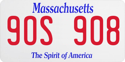 MA license plate 9OS908