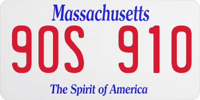 MA license plate 9OS910