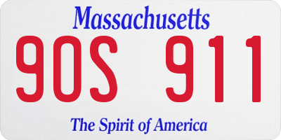 MA license plate 9OS911