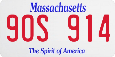 MA license plate 9OS914