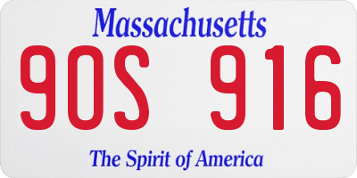 MA license plate 9OS916