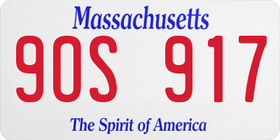 MA license plate 9OS917
