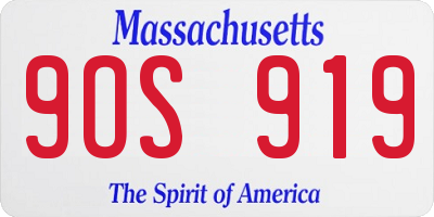 MA license plate 9OS919