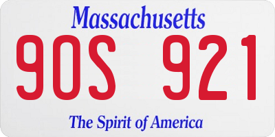 MA license plate 9OS921