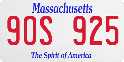 MA license plate 9OS925