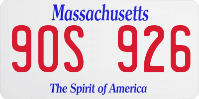 MA license plate 9OS926