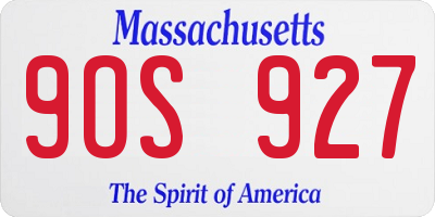 MA license plate 9OS927