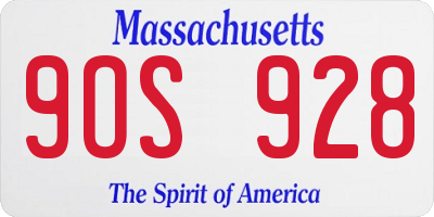 MA license plate 9OS928
