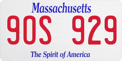 MA license plate 9OS929