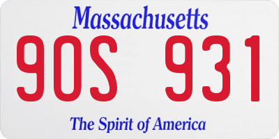 MA license plate 9OS931