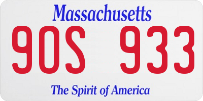 MA license plate 9OS933