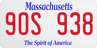 MA license plate 9OS938