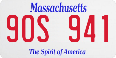 MA license plate 9OS941
