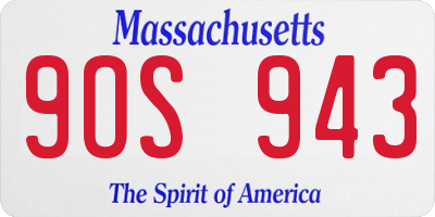 MA license plate 9OS943