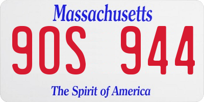 MA license plate 9OS944