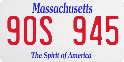 MA license plate 9OS945