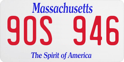 MA license plate 9OS946