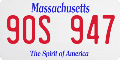MA license plate 9OS947