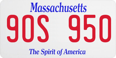 MA license plate 9OS950