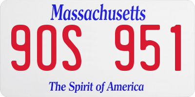 MA license plate 9OS951