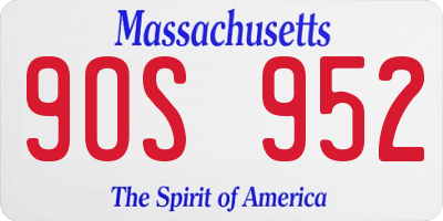 MA license plate 9OS952