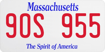 MA license plate 9OS955