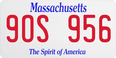 MA license plate 9OS956