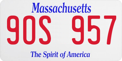 MA license plate 9OS957